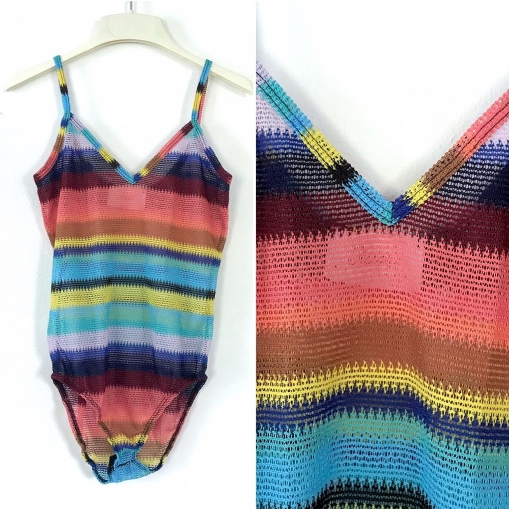 Crochet Colorful Tank Top Bodysuit